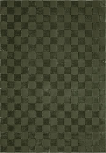 Tapete Abani ajedrez 4'x6' suave y lavable miniatura 3