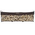 Woodhaven 12 Foot Brown - Made in the USA - 3/4 Cord Outdoor Firewood Storage Log Rack With Optional Seasoning Cover Combo Set - Metal Firewood Rack - Heavy Duty (Cover)