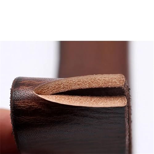 Men’s Cowhide Leather Belt Textured Strap with Hard Metal Buckle Full Grain Leather Belt for Jeans or Trousers3