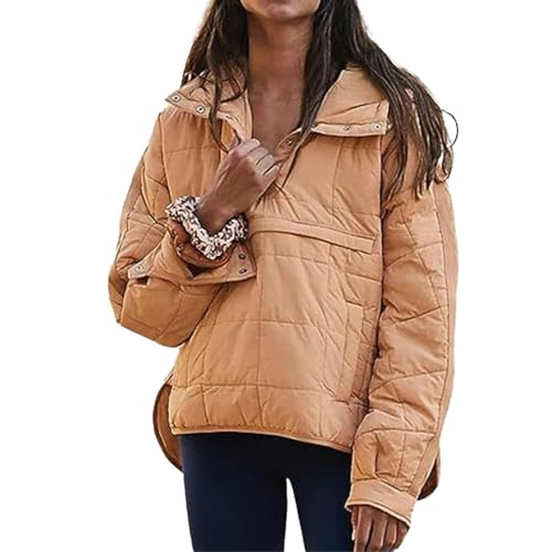 Gloryboom Women's Oversized Hooded Puffer Jacket, Lightweight Warm Pullover for Fall Winter Coat Tops Outwear4