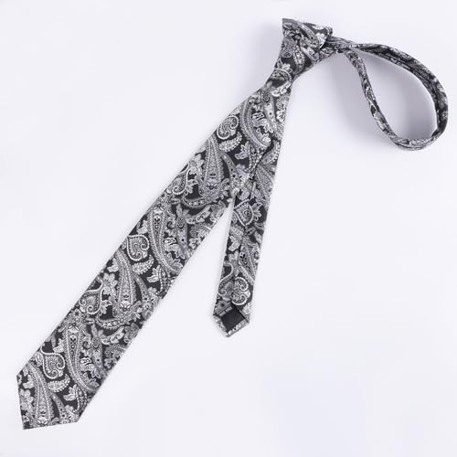 Image of Alizeal Mens 3.15'' Vintage Paisley Tie Pocket Square Set | Elegant Perfect for Banquet Wedding and Party