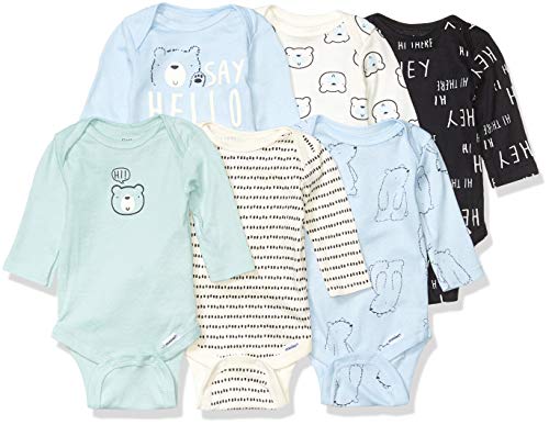 Image of Gerber Baby-Boys 6-Pack Long-Sleeve Onesies Bodysuit