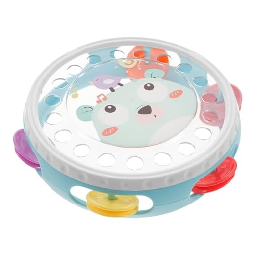 Hemobllo Pandereta De Mano Musical Instrumento para Niños, Tamaño Único, Color Azul, Ligera y Portátil, Adecuado para Fiestas y Desarrollo del Sentido Rítmico, Juguete De Percusión Infantil