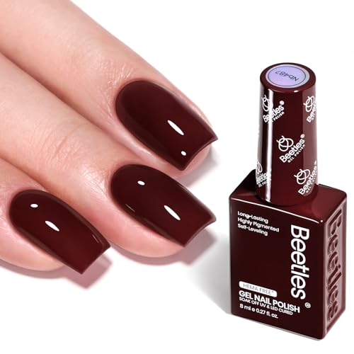 Image of Beetles Burgundy Gel Nail Polish - Merlot Wine HEMA-Free Gel Polish Nail Color Long-Lasting Soak Off UV LED Fall Nails Art Home Salon 8ml