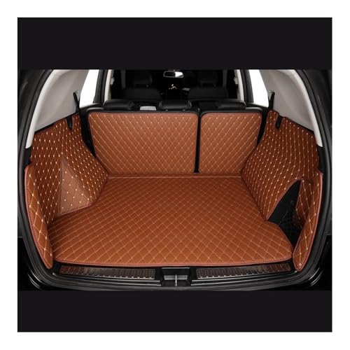 Tapis de coffre de voiture en cuir personnalisé pour Volvo V60 2019 2020 2021 2022 2023 marron