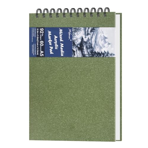 Cuaderno de bocetos verde para dibujar en parques y viajes creativos de pintura