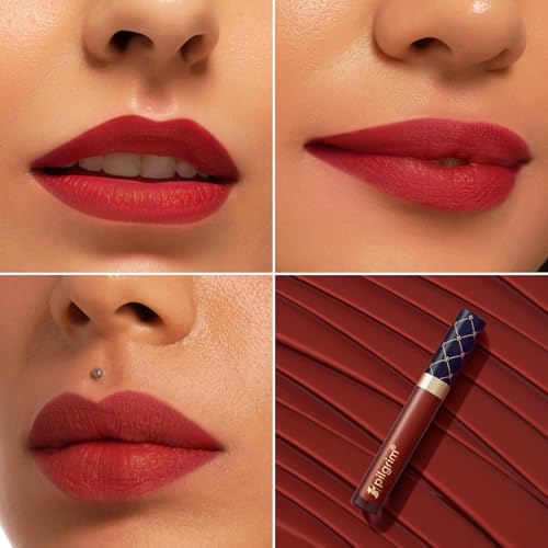 Image of Pilgrim Oh So Creme! Premium Matte Liquid Lipstick | Most Lightweight & Transfer-proof Lipstick | Highly Pigmented & Long-Lasting | 3.5ml (French Red-12)