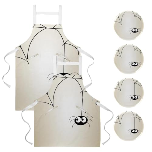 Tabliers de cuisine lot de 2 style araignée mignonne pour pâtisserie en famille