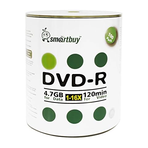 Smart Buy 100 Pack DVD-R 4.7gb 16x Logo Blank Data Video Movie Recordable Disc, 100 Disc 100pk Cover