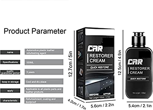 Alfideo Gerenoveerde Coating Pasta Onderhoud Agent, Auto Restorer Cream, Auto Leather & Plastic Refurbishment Paste, Refurbishment Repair Agent, Wasbaar Vernieuwen Veroudering Plastic en Lederen Oppervlak (3 stuks) - Image 8
