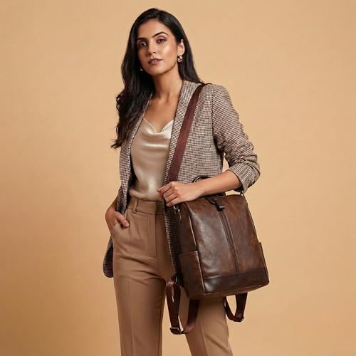Image of VISMIINTREND Backpack for Women | Stylish Vegan Leather Backpack Bags for Women | College Bag for Girls | Office, Travel & Daily Use | Trendy Women Backpack | Gift for Wife, Sister & Friend