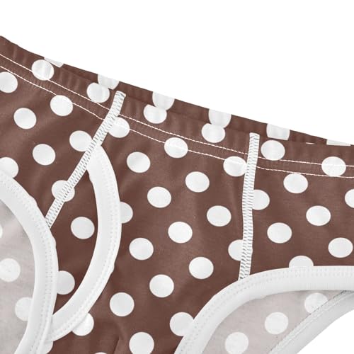 ODAWA Boys Cotton Briefs Underwear White Brown Retro Polka Dot Toddler Cotton Underwear 3t Underwear Boys4