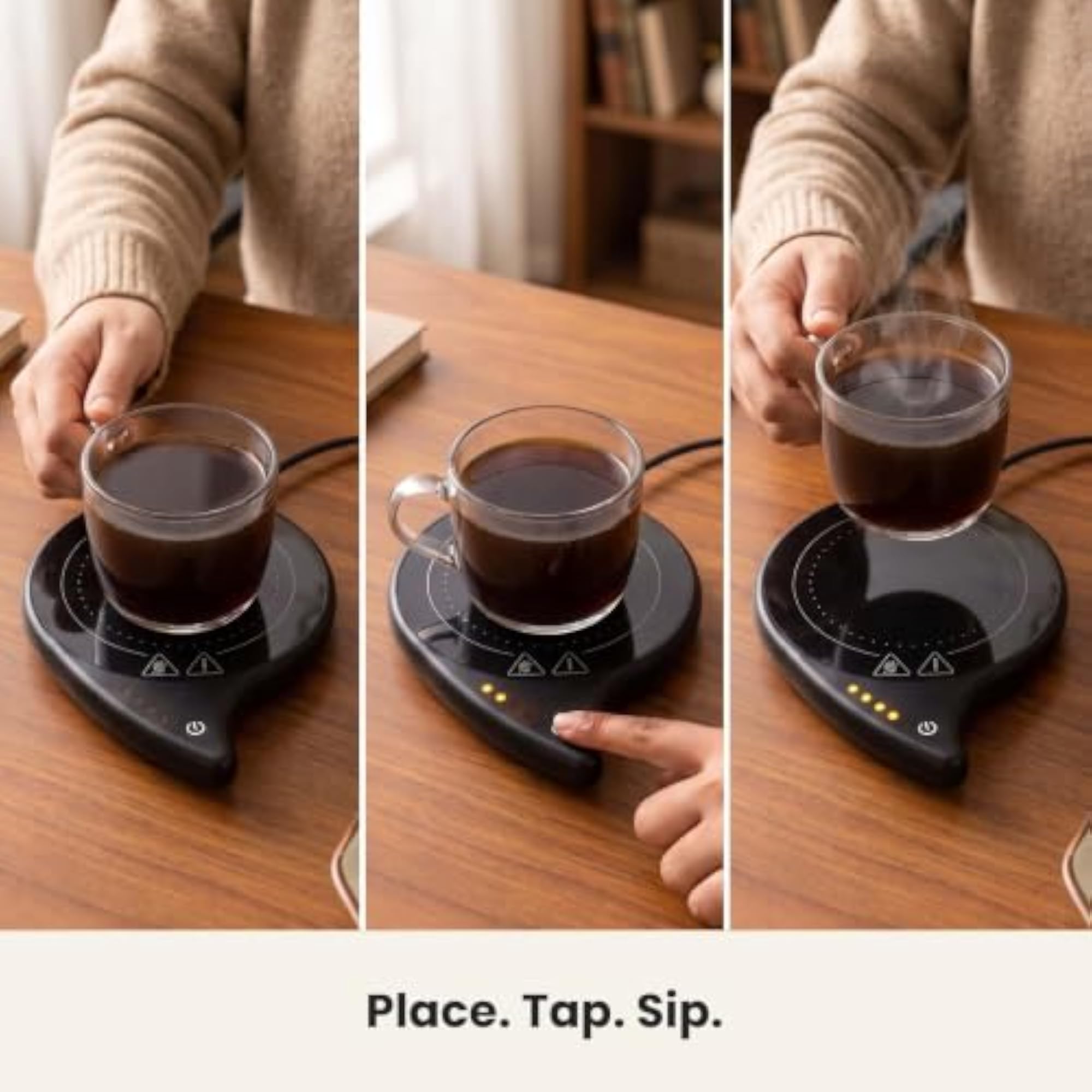 Electric Coffee Mug Warmer with 4 Temperature Settings, Desk Use