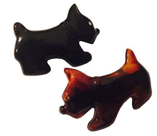 Barrette à cheveux automatique en acétate Parcelona marron écaille de tortue et noir