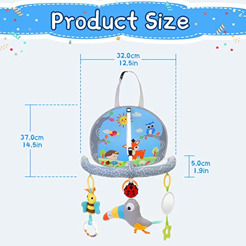 Car Seat Toys For Babies 0-6 Months: Soft Car Seat Adjustable Activity Arch With Music, Mirror, Rattle, Teether Hanging Toy For Baby Infant 0-6-12 Months, Sensory Gift 3 6 12 Months Baby Boys Girls #TOP5