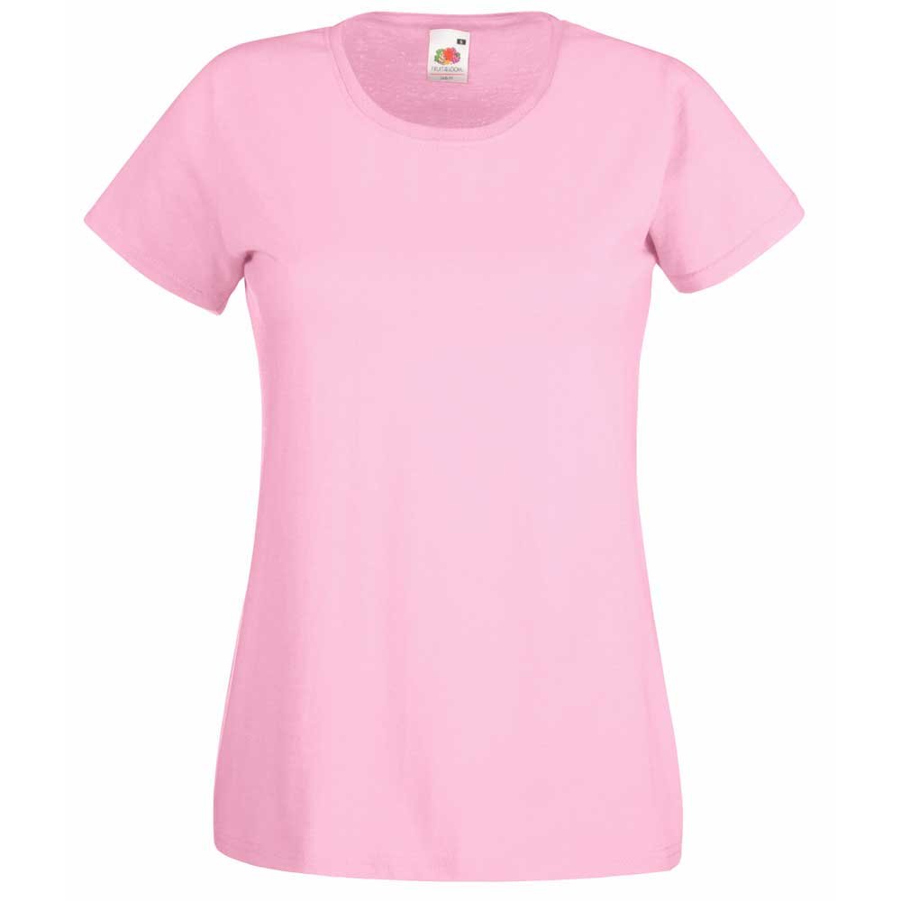 Fruit of the Loom Ladies Fit Valueweight Colours Short Sleeve Cotton T-Shirt Light Pink