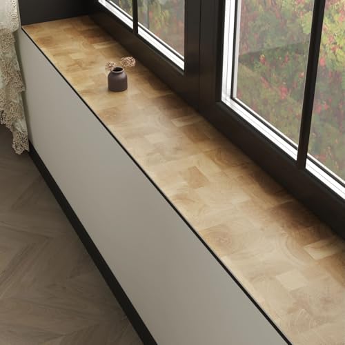 吸水性窓枠マット(ライトウッドグレイン)、 滑り止め付き窓枠カバー(珪藻土クッション)、 洗える防塵窓枠カバー(Wood Grain 3,114x4in(290x10cm))