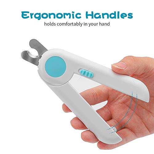Dog Nail Clippers with Light Avoid Over-cutting, Safety Cat Claw Trimmer Cutter & Pet Toenail Polish File for Small Medium Large Animals Breed, Grooming Scissors for Puppy, Kitten, Rabbit, Bunny
