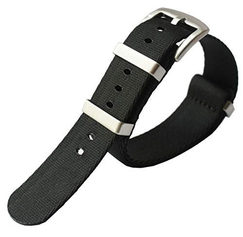 Zulu Strap 22mm Single Pass Nylon Strap Black 22mm Tactical Watch Band 22mm Nylon Watchstrap One piece Watchbands