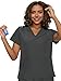 floralhue Scrub Tops for Women, Curved V-Neck Scrub Tops with 3 Pockets, Soft Stretch, Easy Care,Dark Grey,S