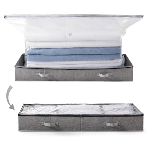 TAILI Under Bed Vacuum Storage Bags for Comforters and Blankets, Save 80% Space, Large Capacity Foldable Under Bed Storage Box for Quilts Pillow Blankets Linen, 41" x 17.7" x 6", Jumbo Vacuum Seal by TAILI - Used condition - US$32.55