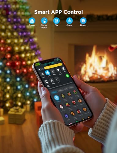 Govee Christmas Tree Lights, Smart 480 LEDs RGBIC Christmas Lights, 2M*24 Strips Smart String Lights Indoor, Music Sync, Voice Control, 60+ Scene Modes for Holiday Decor, Green Wire - Image 5