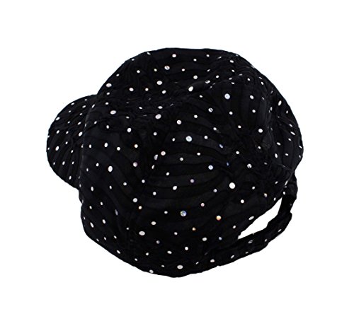 Glitzy Game Sequin Trim Baseball Cap For Ladies, Black #TOP2