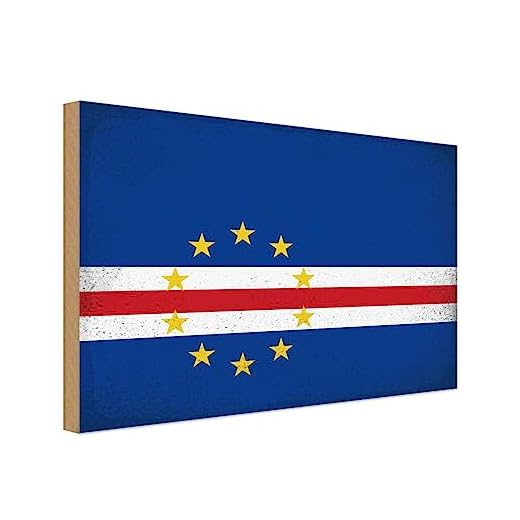 vianmo Cartel de madera 12x18 cm Kap Verde Cape Verde Vintage Deco Regalo Madera Letrero