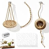 15 Stück Magnetisches Springspinnen Zubehör Set, Natürlichem Jute Hängematten Aufhängbare und Nest mit 6 Magnet 6 moosband für Springspinne Terrarium Wolfsspinnen (Nicht Enthalten Terrarium)