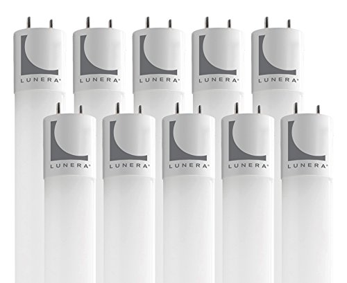 Lunera T8 LED Light Bulb, 4 Foot, Ballast Driven, 11W, 1850 Lumens, 4000K CCT, Plug-and-Play T8 Fluorescent Tube Replacement, Pack of 10