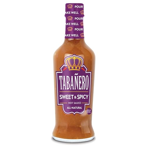 Image of Tabanero Sweet & Spicy Hot Sauce, Made in the USA, Small Glass Bottle, 5 oz