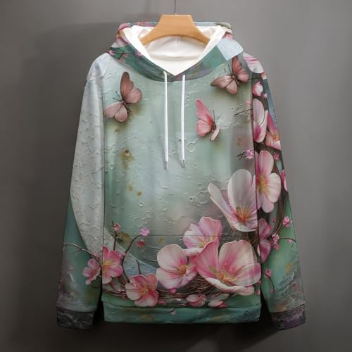Sweatshirt fleur papillon de la lune pullover à manches longues taille S - 5