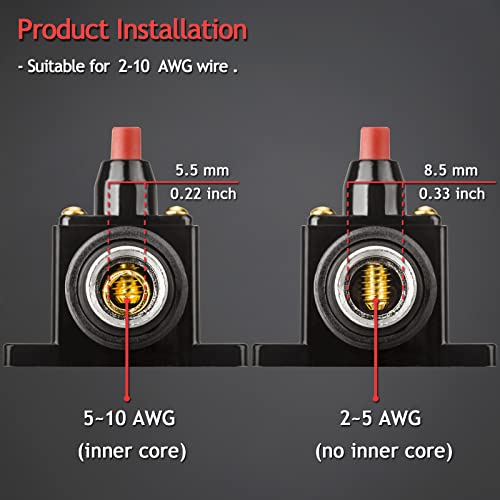Hamolar 3 Pack 100 Amp Dc Circuit Breaker Resettable Fuse Holder, With Manual Reset Switch, 12-48V Audio Inline Breaker For Car Audio Marine Boat Motor Truck Inverter Home Solar System Replace Fuse #TOP2