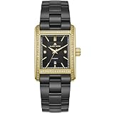 Alain Aster VENERE AA-822170-04 Orologio automatico di lusso, cassa in acciaio inossidabile con cinturino in ceramica, larghezza cassa 27mm, vetro zaffiro, quadrante con diamanti