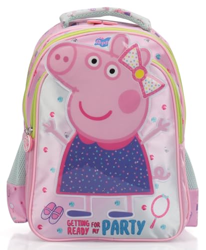 STRIDERS Peppa Pig School Bag for Kids | Spacious Durable Rolling Backpack | Padded Comfortable Straps & Fun Design | Ideal for School Travel & Play