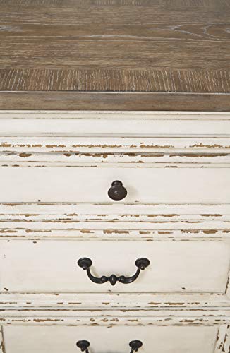 Signature Design By Ashley Realyn French Country Distressed -Dining Room Buffet Or Server, Chipped White #TOP4