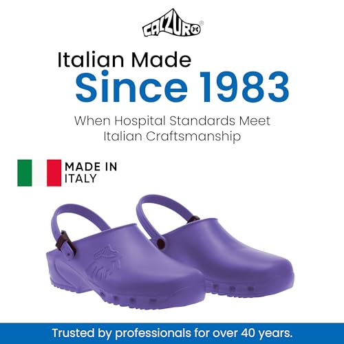 Image of CALZURO Lights Clogs - Italian Made Lightweight Work Shoes for Professionals - EVA Non Slip Clogs for Kitchen, Hospital, Garden, Restaurant - Machine Washable Side Ventilation - Men & Women