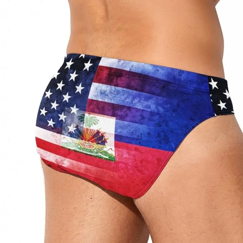U.S. and Flag Printed Swim Briefs for Men Sexy Bikini Swimwear Elastic Beach Trunks Bathing Suit4