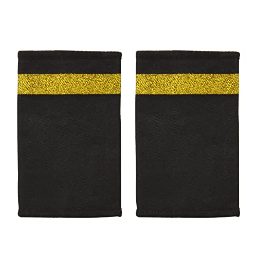Larcele 1 Pair Pilot Uniform Epaulets Traditional Professional Aviators Shoulder Boards with Gold Stripes Uniforms Accessories Epaulettes FXYJZ-01 (One Bars)