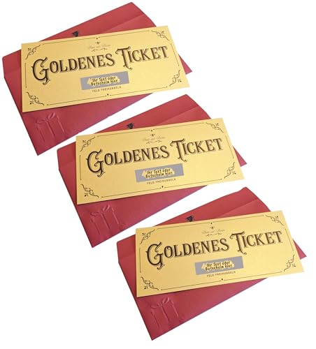 Goldenes Ticket – Personalisierbare Rubbelkarte Zum Ausfüllen, 3 Stück, Für Geschenkgutscheine