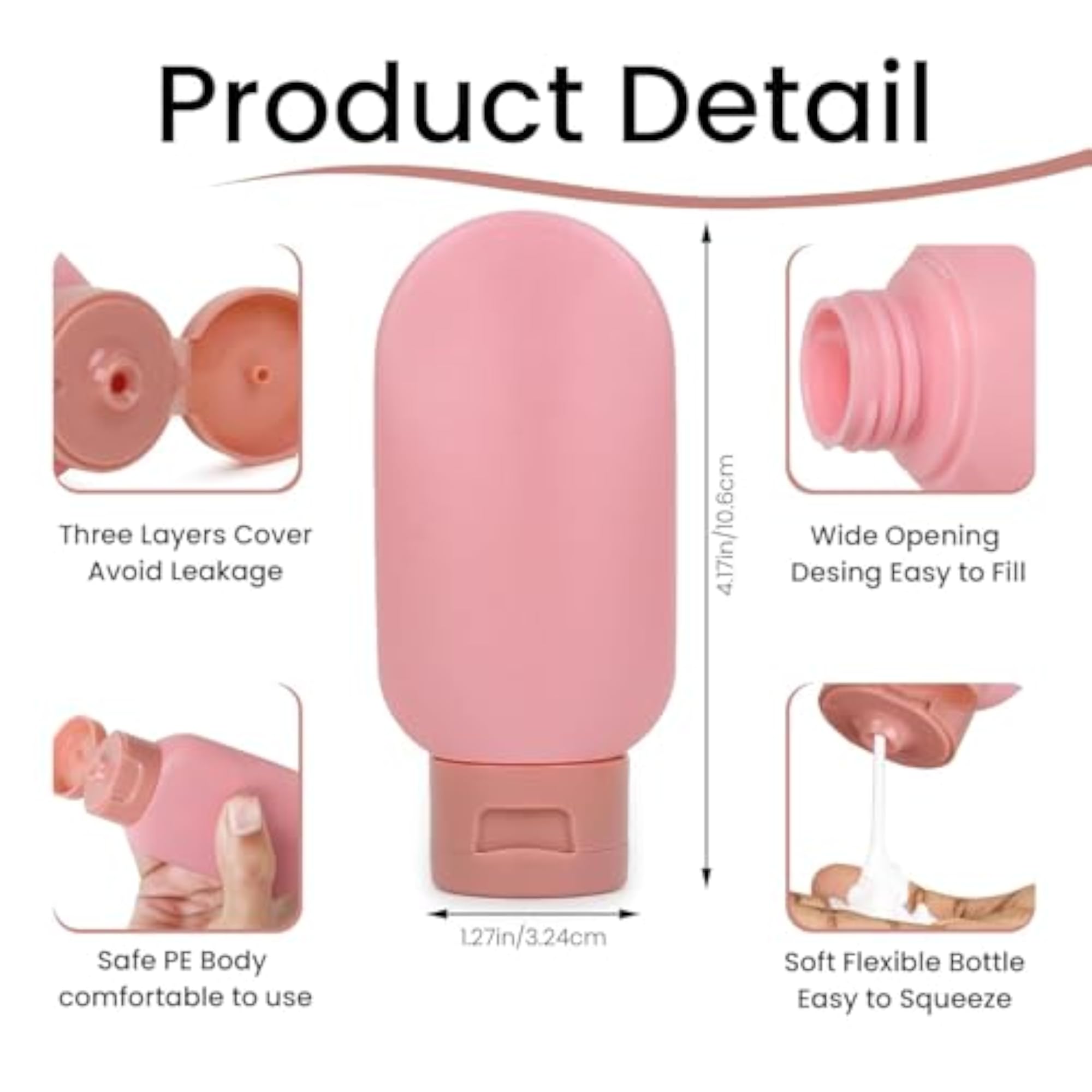 Pack of 3 Travel Bottles For Toiletries