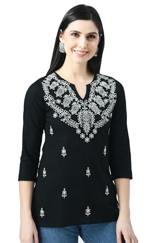 Image of QAZMI Women's Cotton Straight Embroidered Kurti