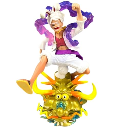 Image of Blue Aura Monkey D Luffy Gear 5 Action Figure Height-23cm Multicolour PVC | Luffy Bunny