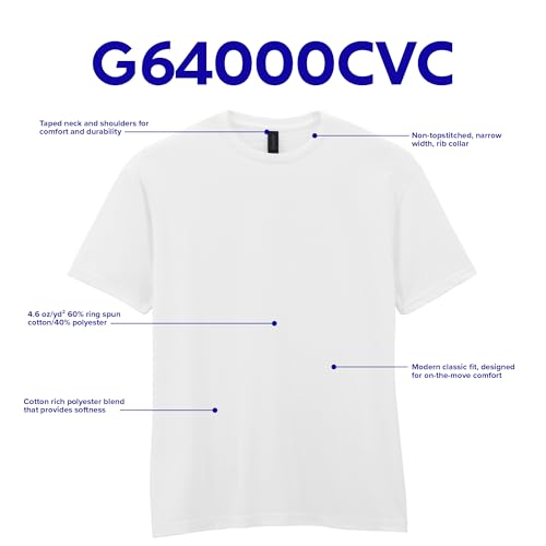 Gildan Adult Softstyle CVC Short Sleeve T-Shirt, Style G67000/G64000CVC, Multipack4