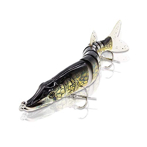 YL OUTDOOR Fishing Bass Lures 7.87” 2.5oz Multi Jointed Northern Pike Lures