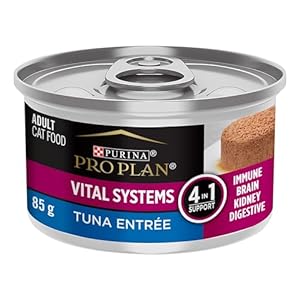 Purina Pro Plan Vital Systems Wet Cat Food, Tuna Entree – 85 g Can (24 Pack)