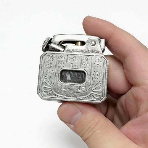 Encendedor Vintage Metal con Diseño Egipcio Acient Silver miniatura 2