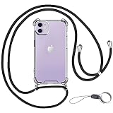 OJBSEN iPhone11ケース あいふぉん11ケース [ストラップ2種付き] 調節可能な ショルダー 肩がけ 首掛け 紐付き 斜めがけ 薄型 透明 シリコン TPU 軽量 バンパー アイフォン11 カバー ストラップホール付き [耐衝撃 全面保護 米軍MIL規格 防指紋] MagSafe ワイヤレス充電対応 スマホケースiphone11 (クリア)