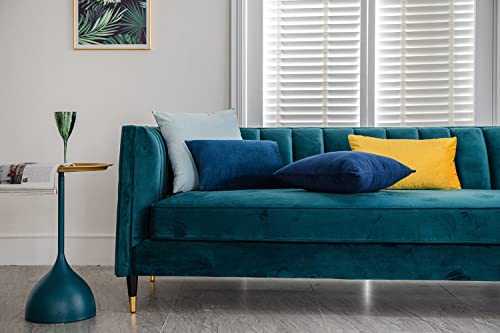 Dezene 12X20 Throw Pillow Cases Teal: 2 Pack Cozy Soft Velvet Rectangular Decorative Pillow Covers For Farmhouse Home Decor #TOP2