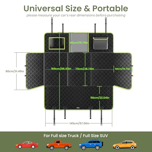 pecute Hundedecke Auto Rückbank für LKW 145 * 73 cm, Hartboden Hund Auto Rückbank, Hochwertig Wasserdicht, Leicht zu Reinigen und Einfach zu Verstauen, für Full Size SUV/LKW, bis zu 150 kg